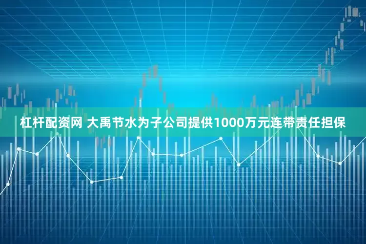 杠杆配资网 大禹节水为子公司提供1000万元连带责任担保